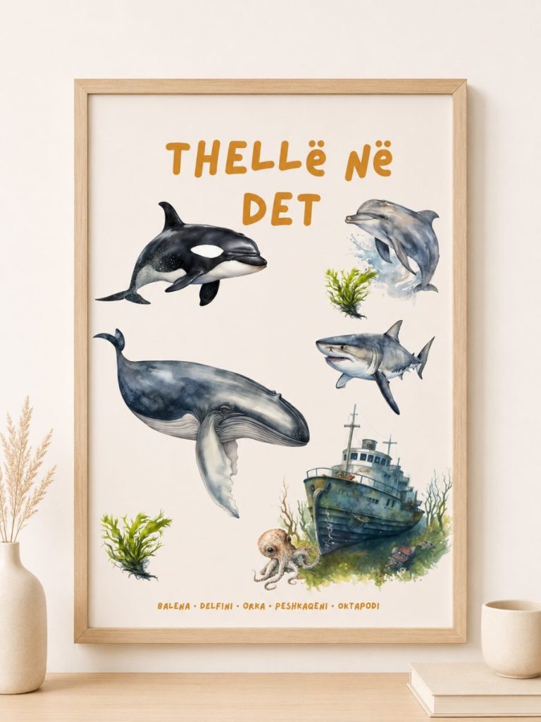 Poster për fëmijë – Thellë në det: Balena dhe anija · 3