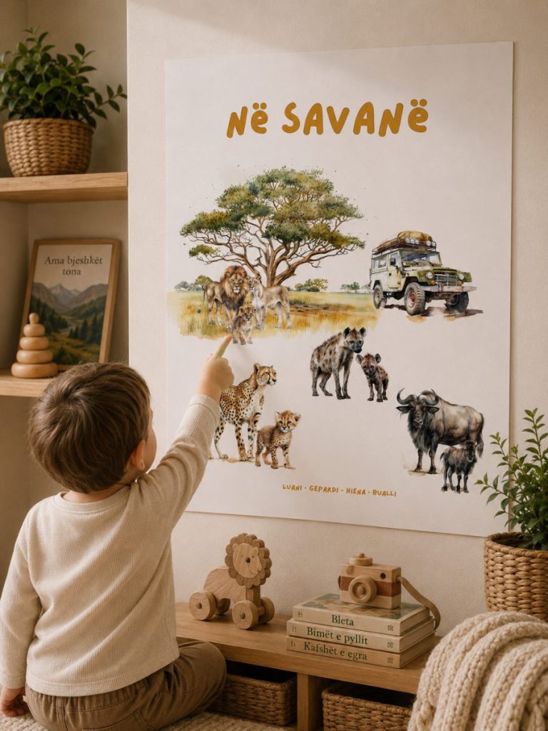 Poster për fëmijë – Në savanë: Luani dhe miqtë e tij · 3